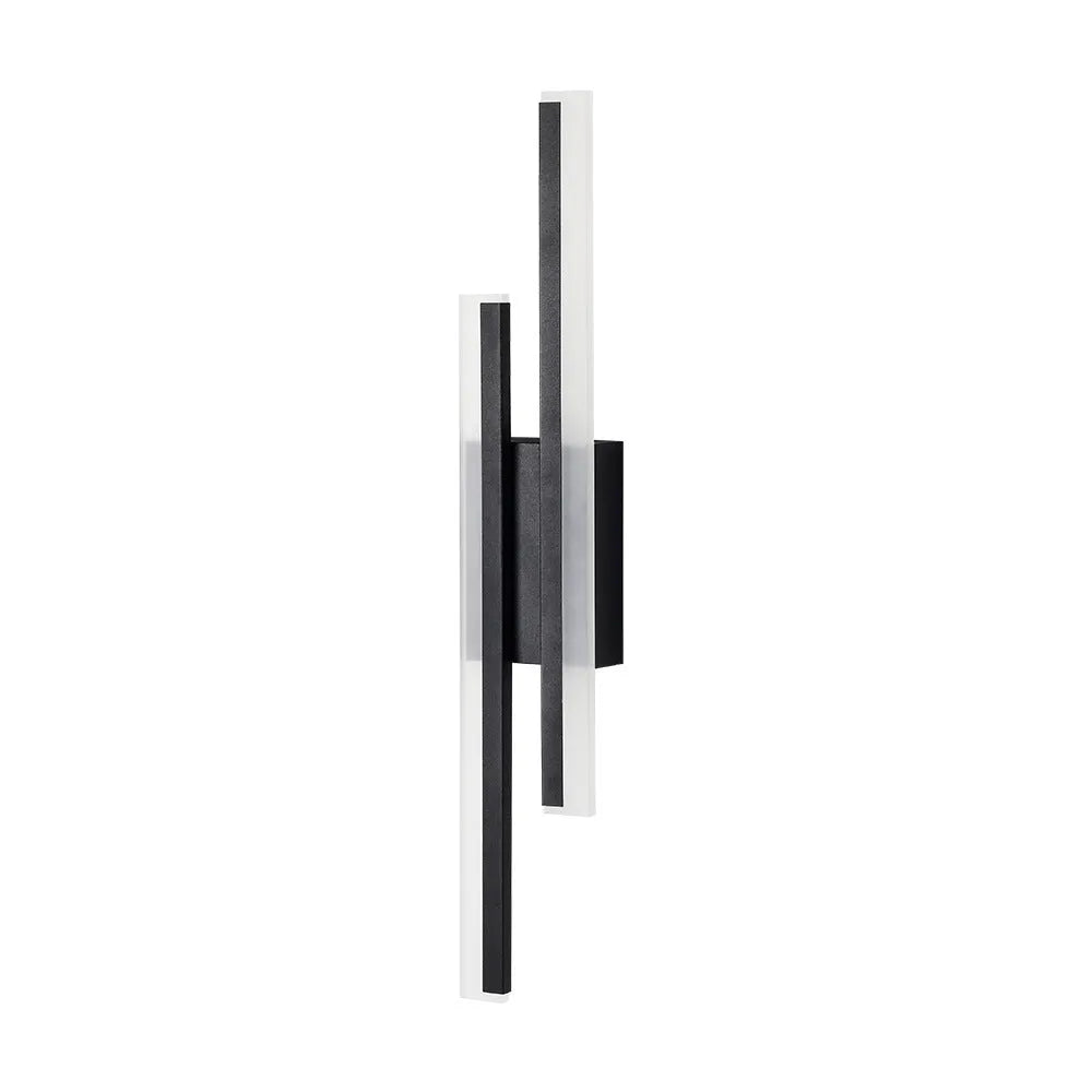 500mm long double line wall lamp with gold finish showing three light colour options