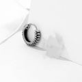 Geometric round retro twist earrings with striped patterns in silver titanium steel
