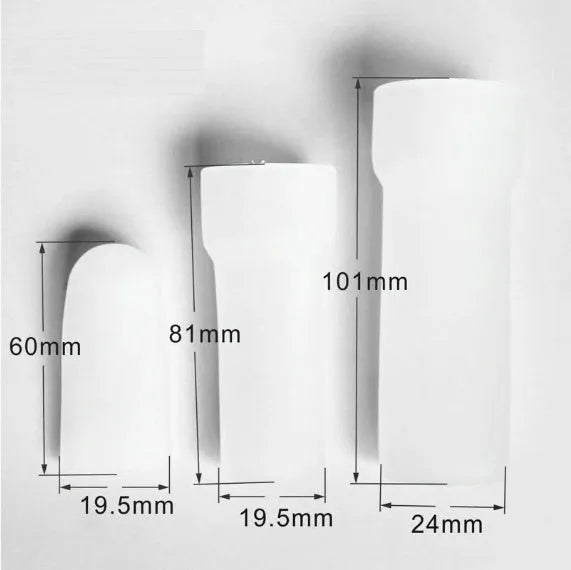 Blue silicone male masturbator cup shown in small, medium, and large size options.