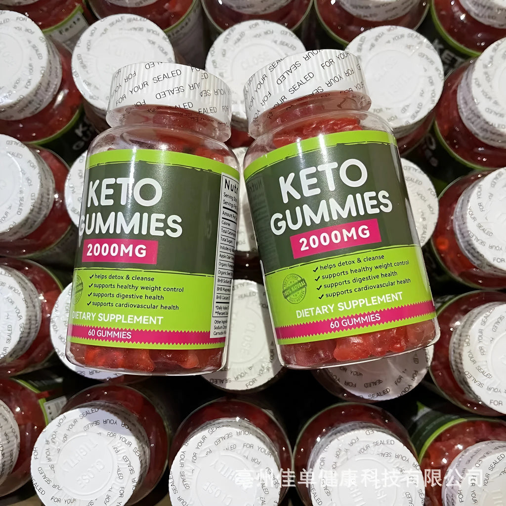 Bottle of organic keto BHB vinegar candy soft capsules containing 60 tablets
