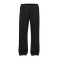 Men's cotton straight leg trousers in black colour showing wide-leg loose fit design