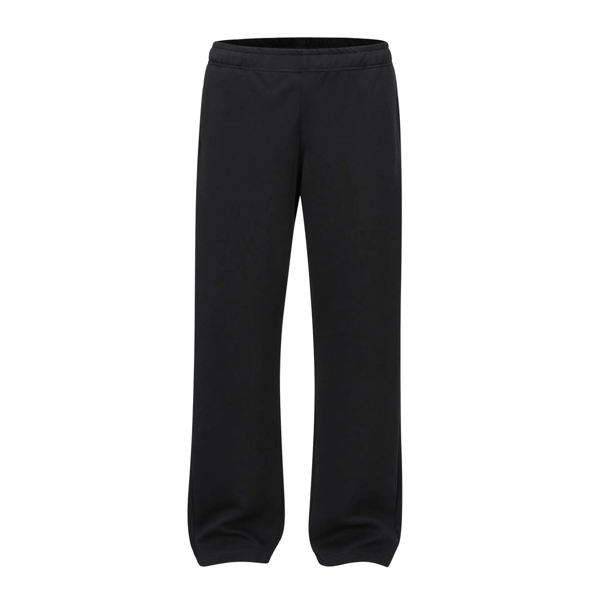 Men's cotton straight leg trousers in black colour showing wide-leg loose fit design