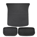 TPR material floor mats for Tesla Model Y, showing foot mats, storage box mats, and tailbox mats.