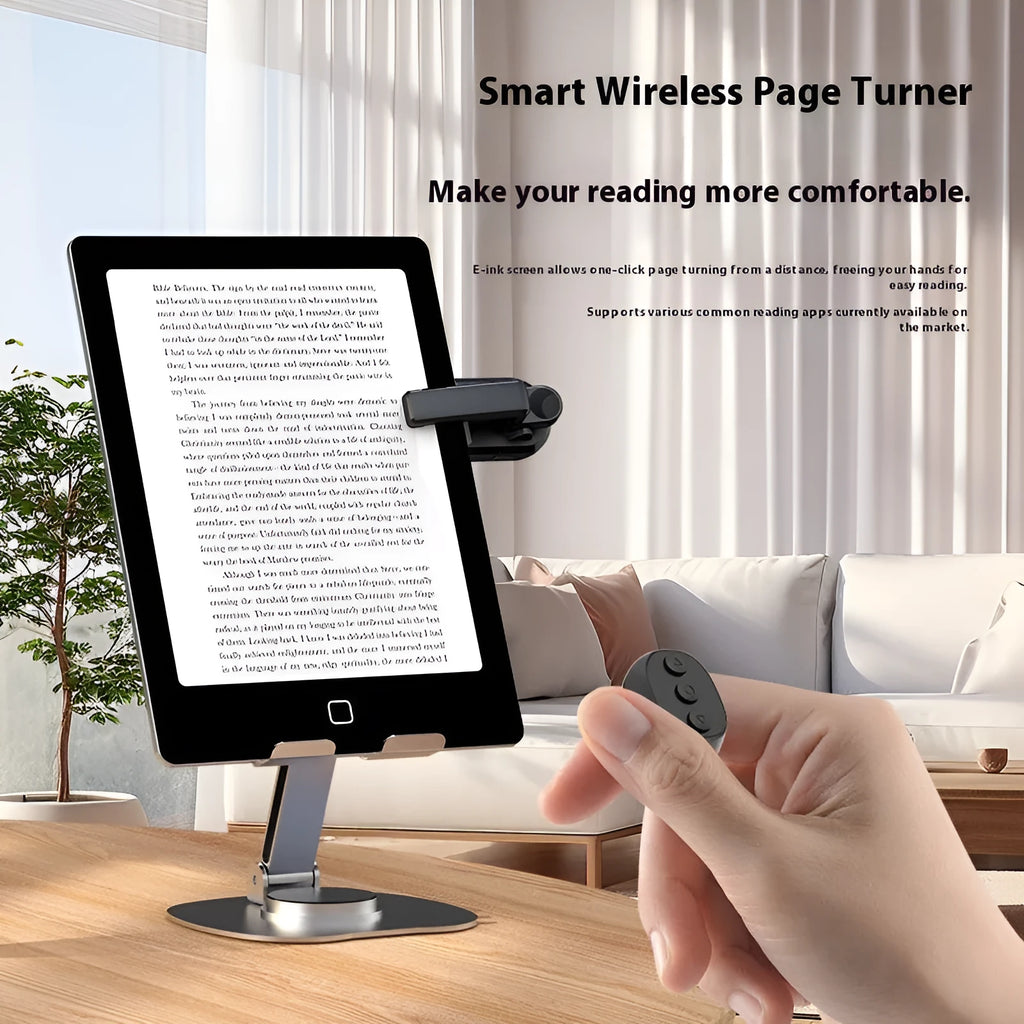 Smart wireless age-turner remote control and clicker set in black white or pink ABS plastic