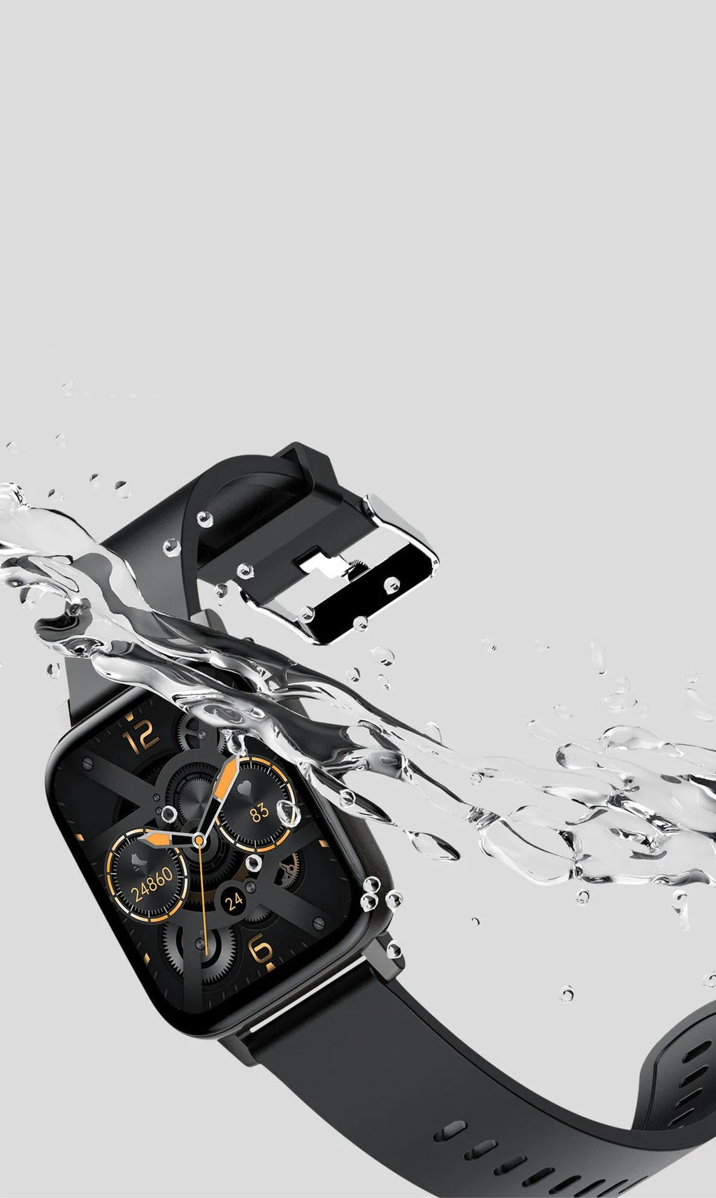 H80 fashion sports smart watch with ECG and blood oxygen monitoring on a silicone wrist strap.