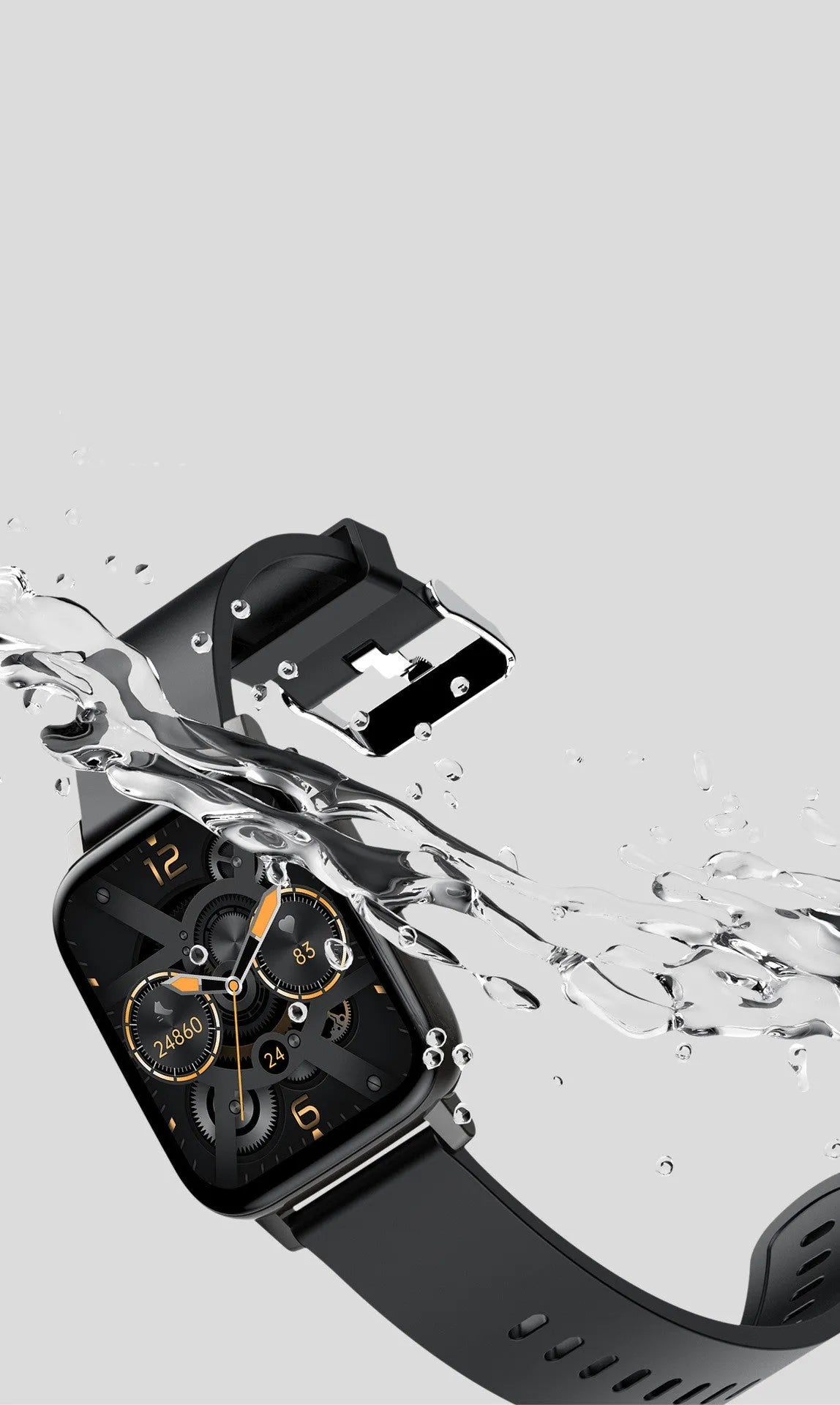 H80 fashion sports smart watch with ECG and blood oxygen monitoring on a silicone wrist strap.