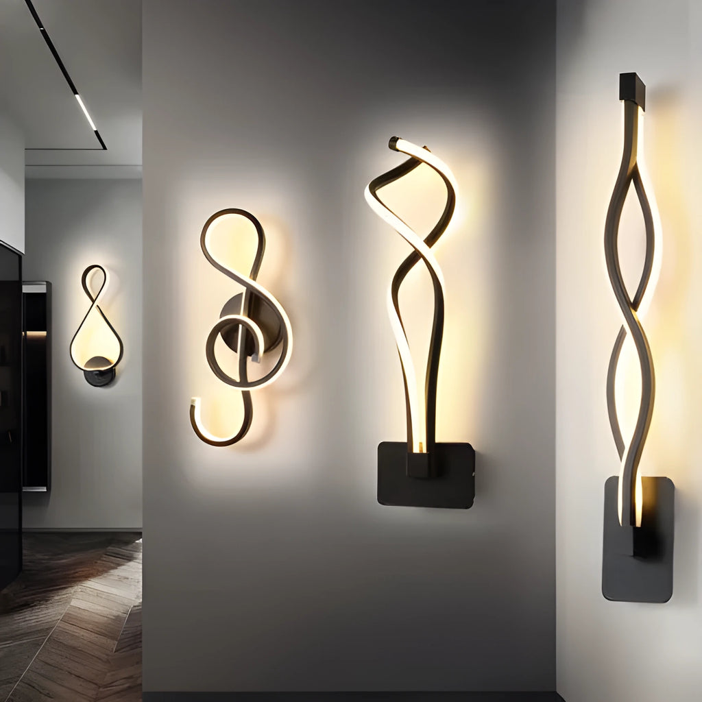 LED wall lamp with silicone shade in black or white finish showing button switch control
