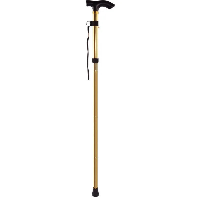 Adjustable aluminium folding walking cane with non-slip rubber tip in silver colour