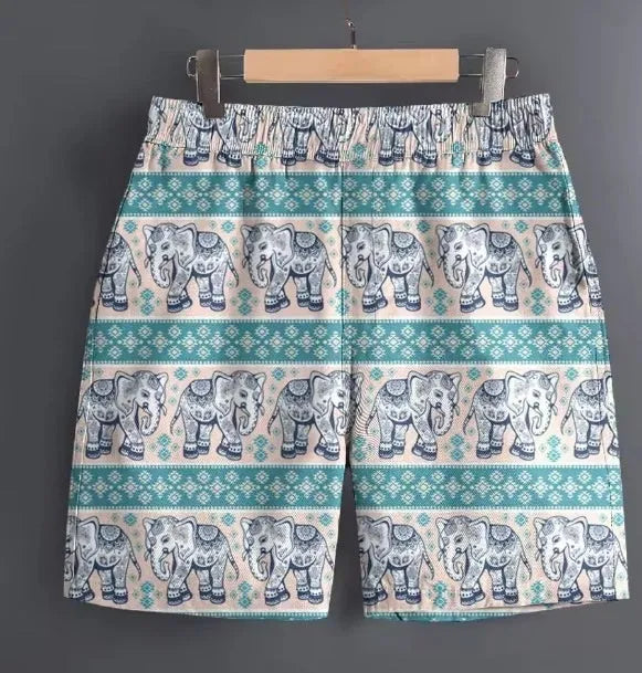 Men's casual polyester shorts for outdoor leisure and sports in multiple pattern options