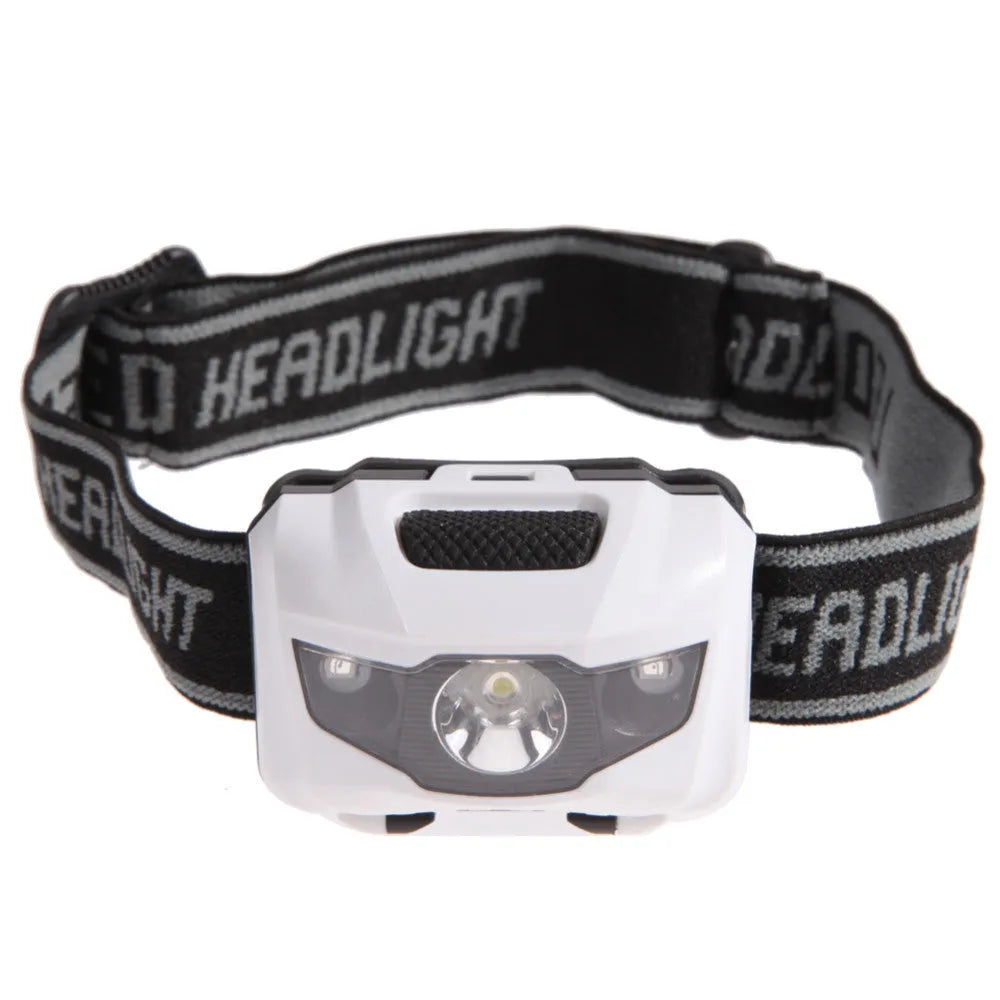Cat Eye 2 generation waterproof head torch in black, orange, purple, or white with white and red LEDs.