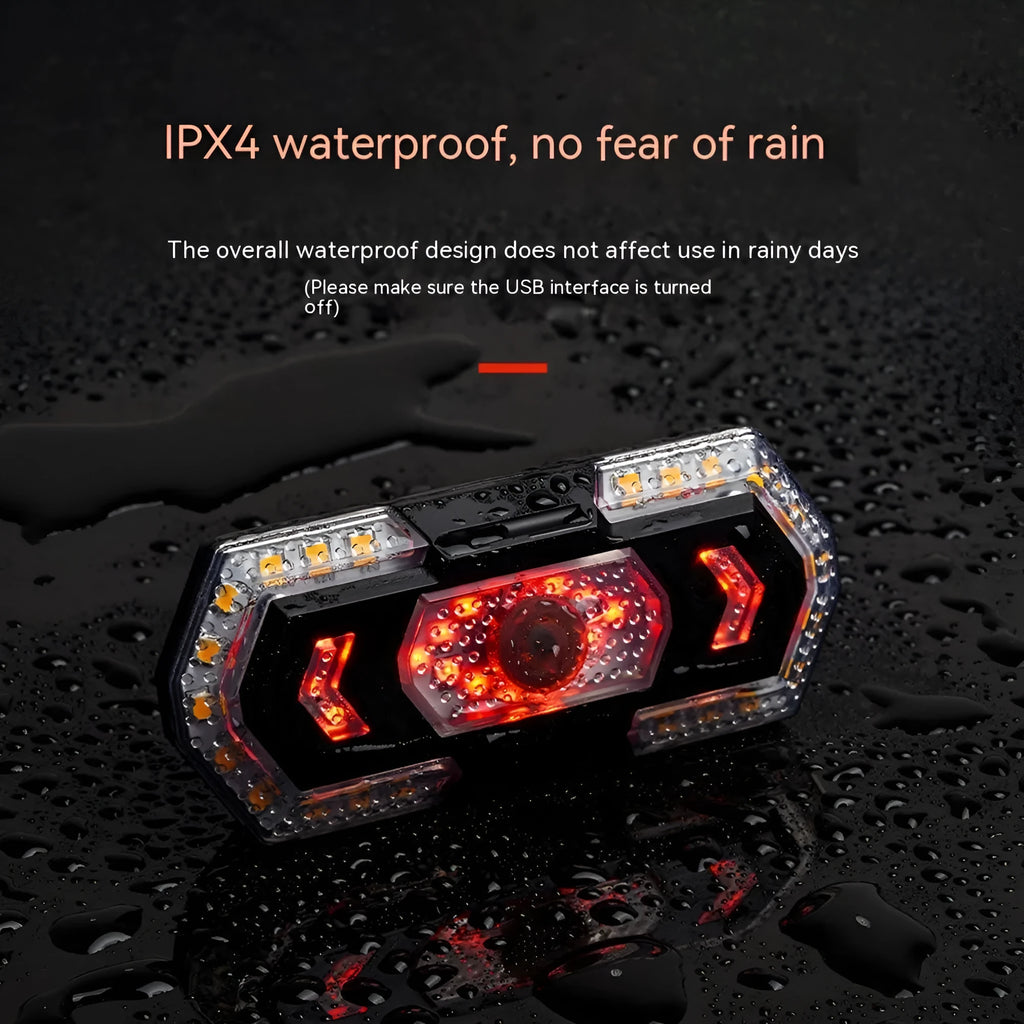 Black wireless remote control car taillight with USB charging port