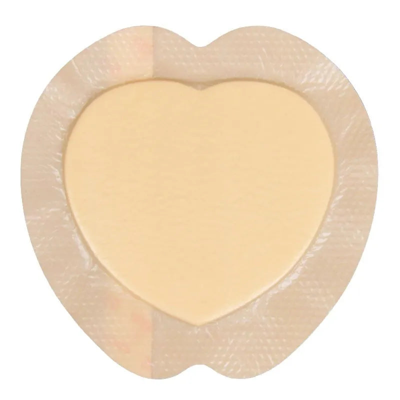 Large skin-coloured silicone foam bedsore sticker on white background