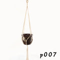 Woven wire plant basket with cotton rope construction in multiple hanging styles