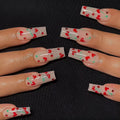 French Love nail armour sheets with small cherry designs in red diamond JP1601 colour