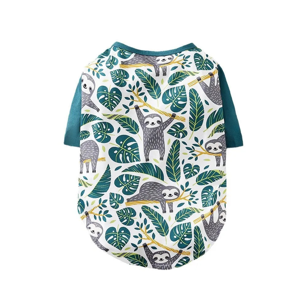 Full printed small dog t-shirt for spring and autumn in colourful patterns with size options S to XXL