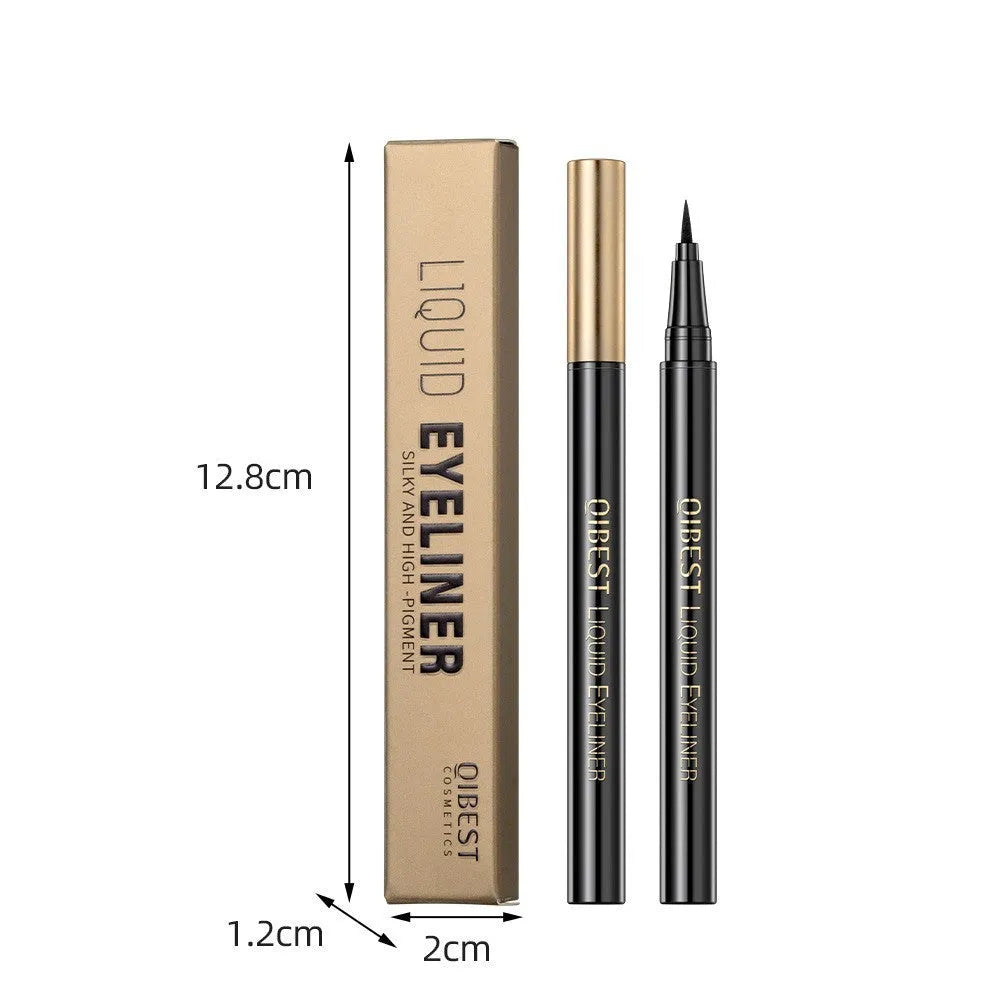 Black liquid eyeliner pen with sweat-proof and smudge-resistant quick-drying formula