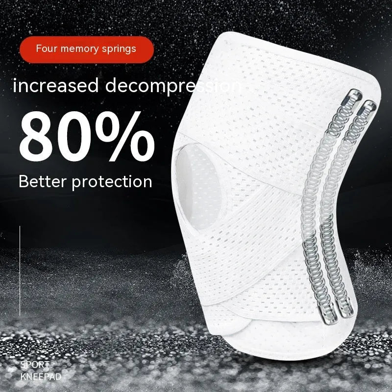 Black knee protective sleeve for meniscus and patellar injury recovery with breathable mesh fabric