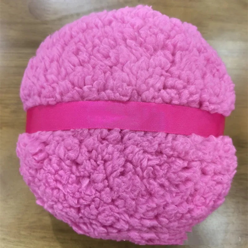 Oversized 150x75mm rectangular powder puff in plush material for loose powder and foundation application