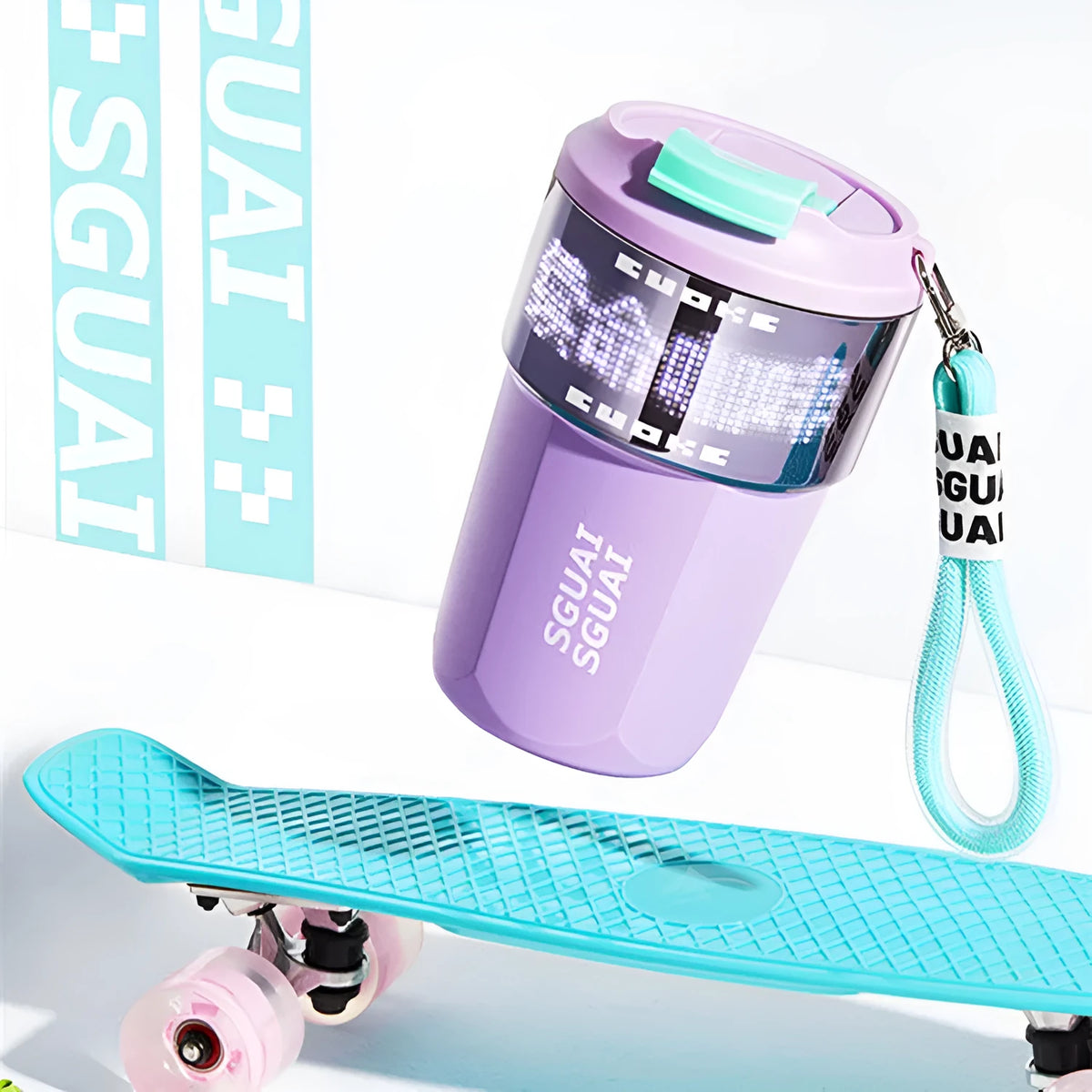 Japanese style 316 stainless steel portable coffee cup under 50mL capacity in blue colour