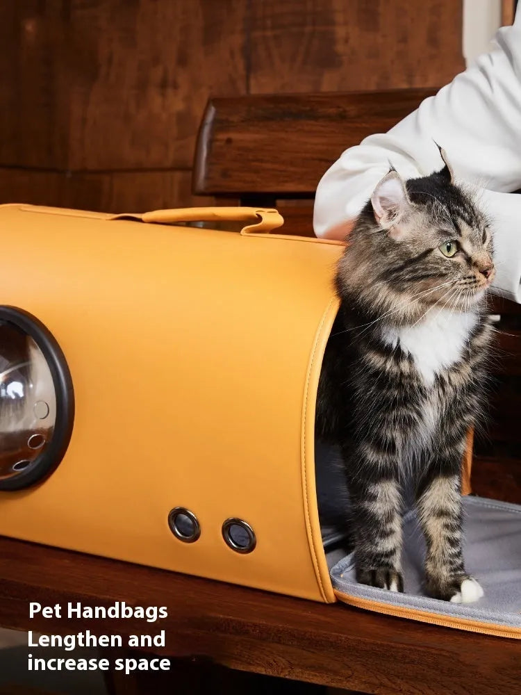 Portable synthetic pet bag for cats and small dogs with 10kg capacity and 50cm length