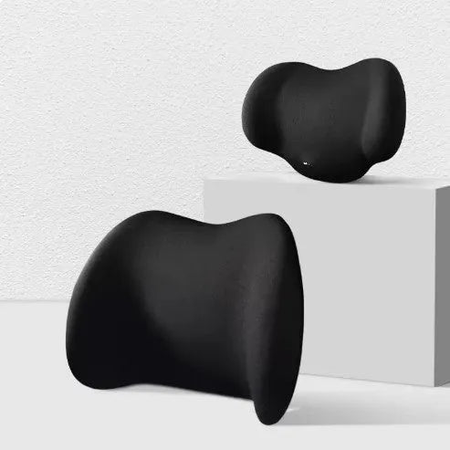 Memory cotton car headrest and lumbar support cushion set in simple style