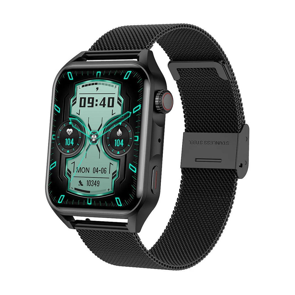 1.8-inch AMOLED smart watch with NFC payment on silicone strap in black colour