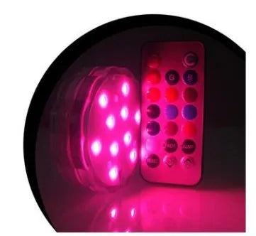 Underwater LED diving light with remote control, colourful, 10 lamp heads, 7cm x 2.2cm