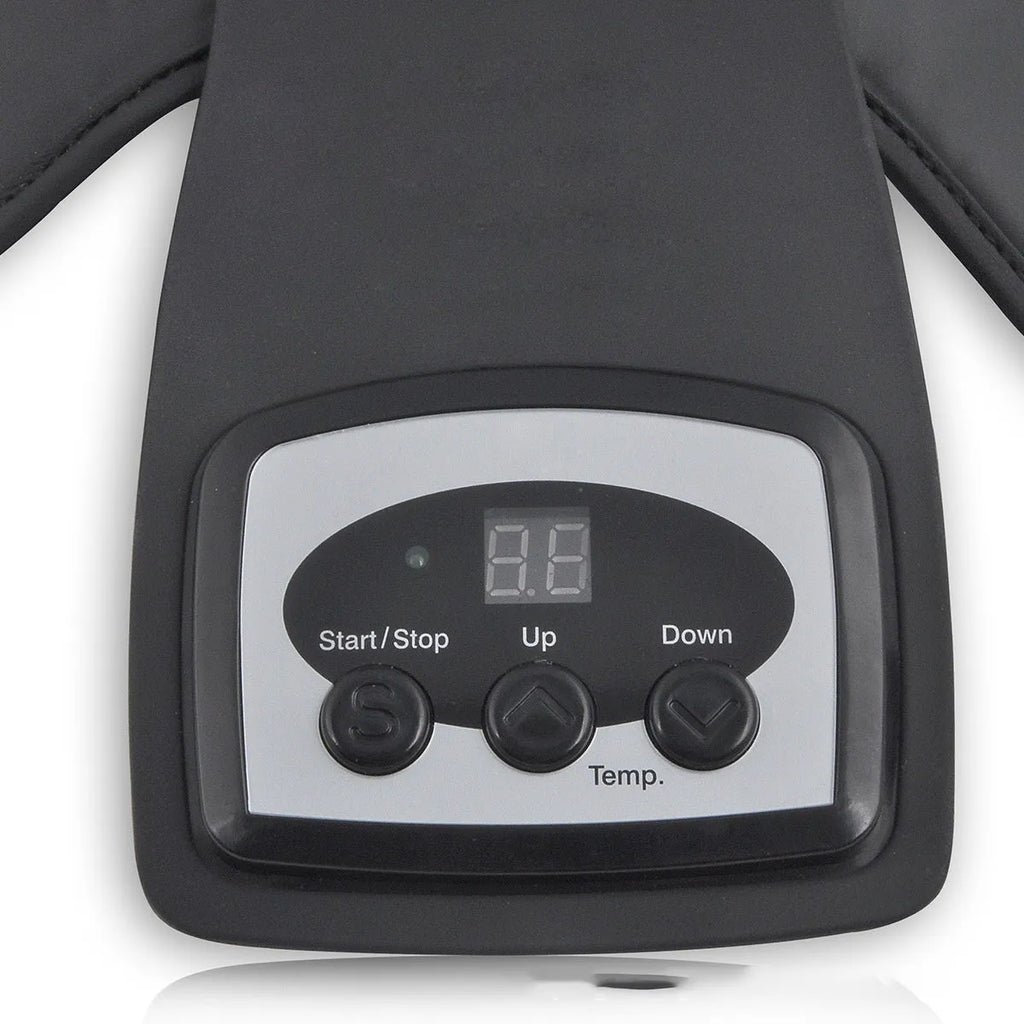 Knee and shoulder infrared heat massager with control unit, knee pads, and shoulder pads on a table