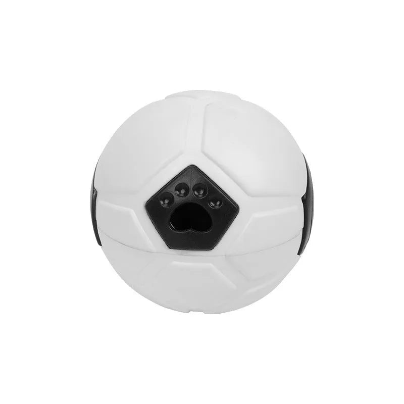 Orange and white TPR rubber dog ball toy shown in hollow and teeth cleaning rod designs.