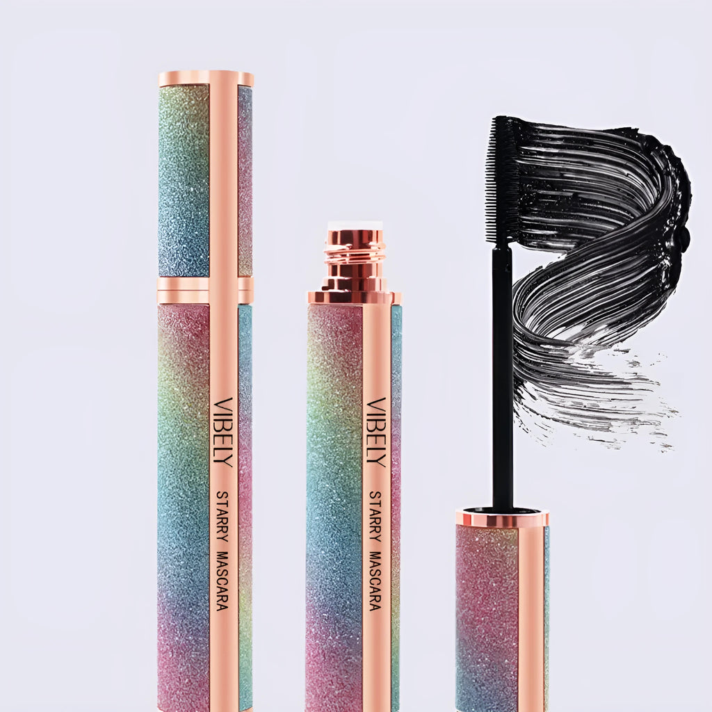 Black waterproof mascara with long thick curling effect for eye lash enhancement