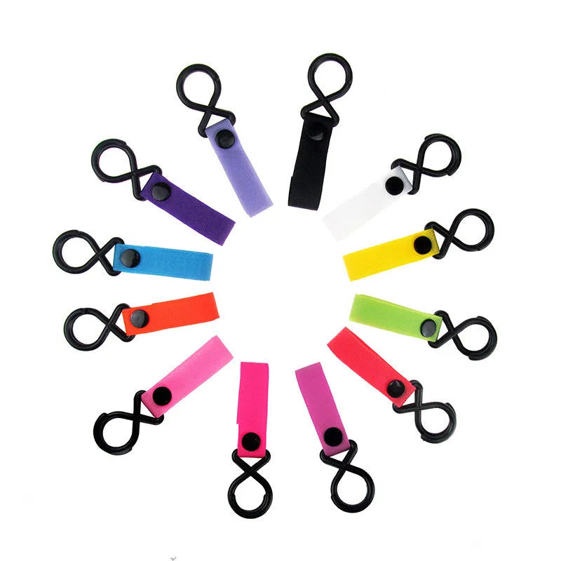 Nylon luggage Velcro hook in multiple colour options showing strap and metal hook