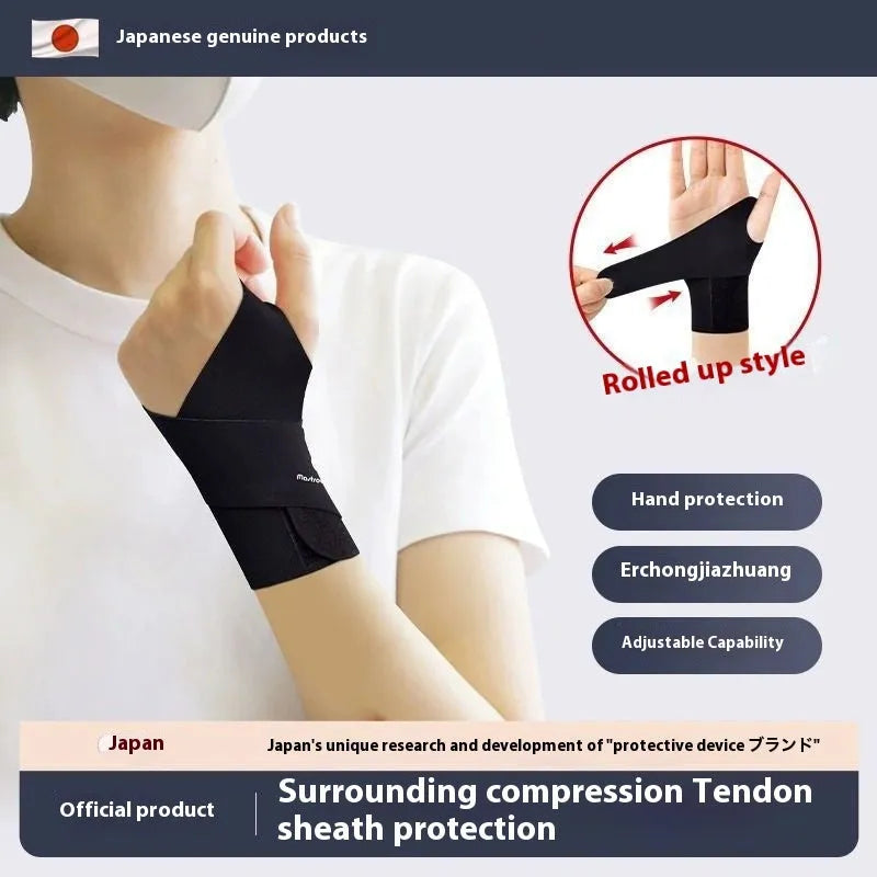 A pair of adjustable black neoprene athletic wristguards for wrist support during sports.