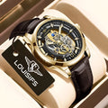 Swiss quartz men's watch with double-sided hollow movement in business style