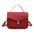 Retro style horizontal square messenger bag in PU material with sandwich pocket exterior