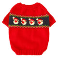 Red acrylic pet Christmas sweater with bust 50-62cm and length 30-42cm, sizes S to XL
