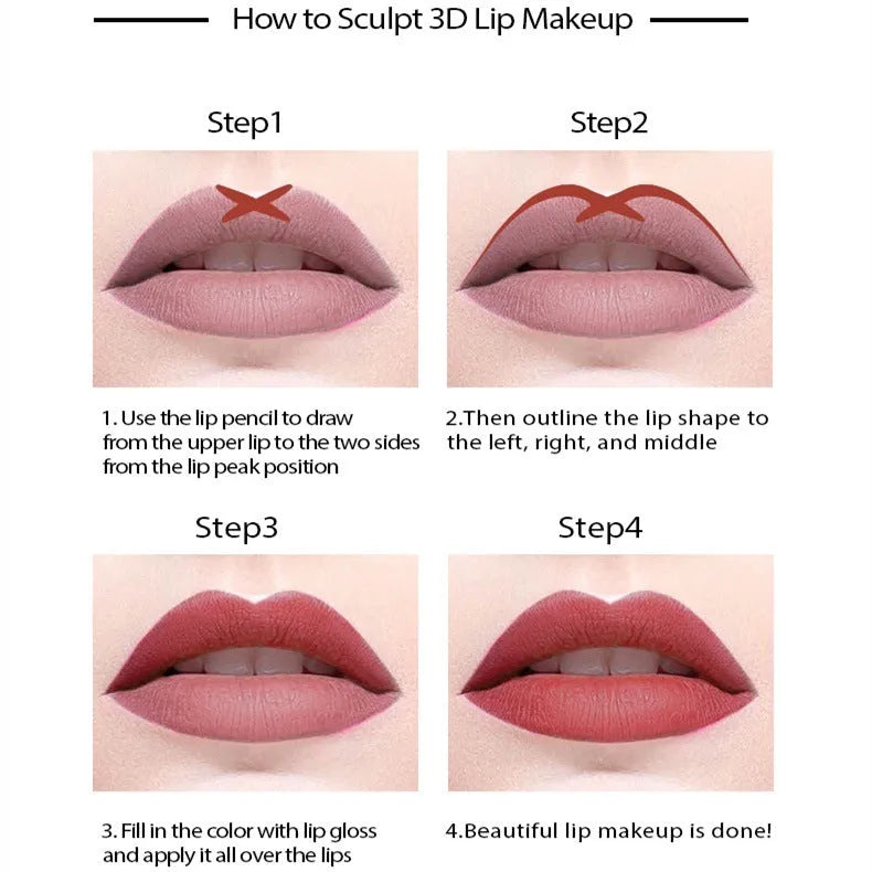 Matte finish lip liner pencil in wood-inspired shades with 24-hour wear and cup transfer resistance claims