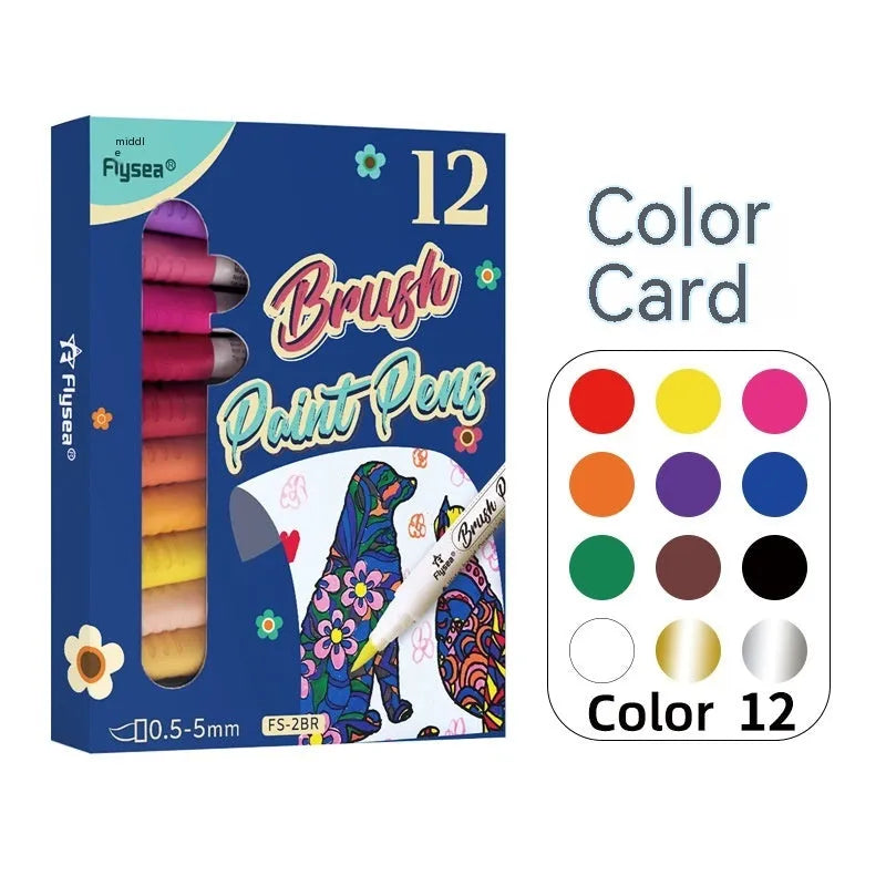 Set of soft head acrylic marker pens for hand lettering and graffiti artwork in multiple colour configurations