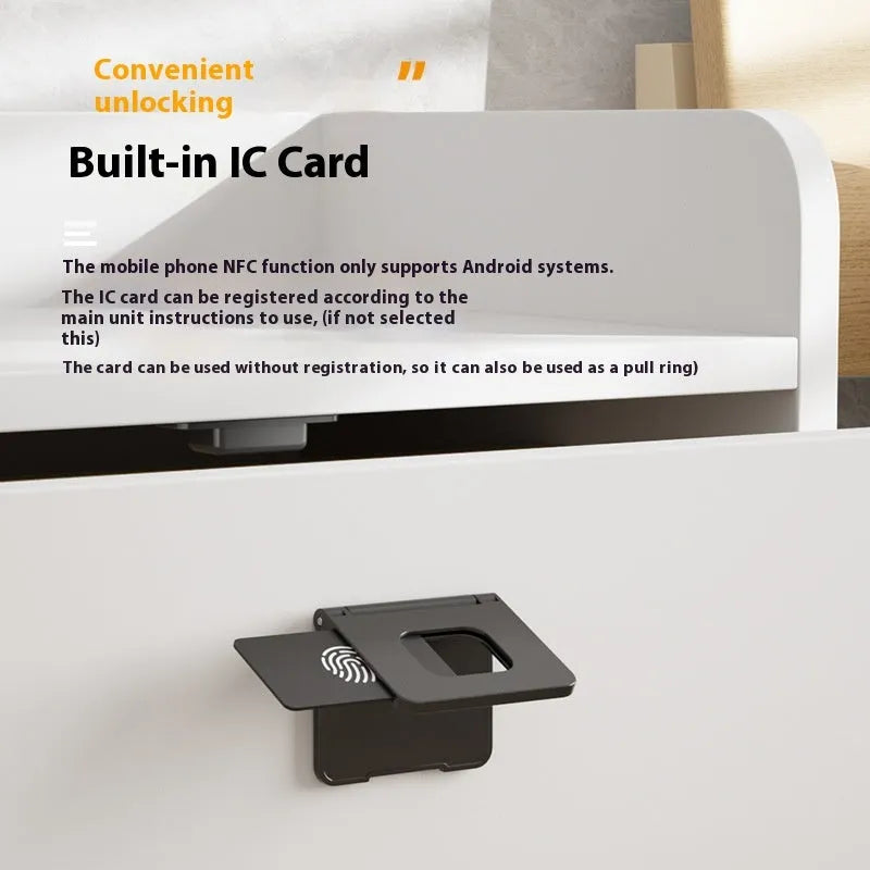 F079 punch-free electronic drawer lock with key, removable card installation