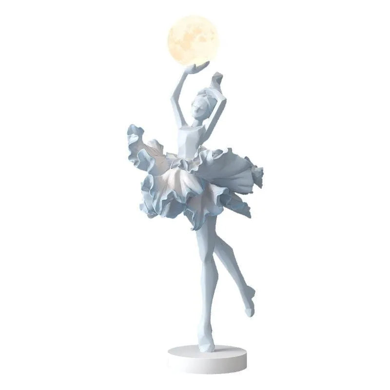 Art Girl atmosphere night lamp in resin with USB charging, showing colour options