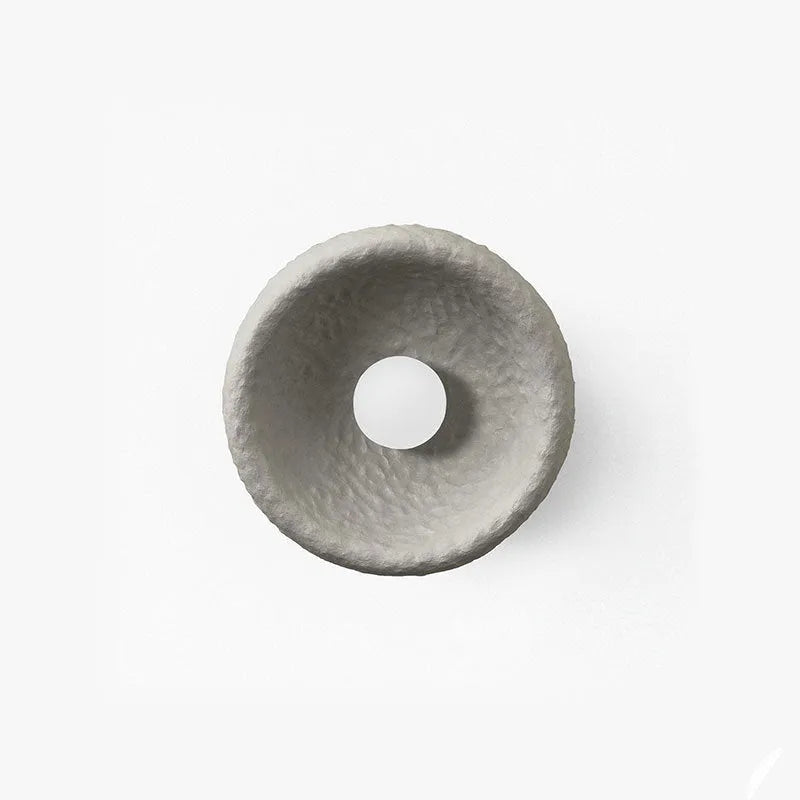 Japanese minimalist wall lamp with resin shade in three size options for ambient lighting