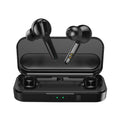 Black and white TWS wireless earbuds with Bluetooth 5.0 and IPX5 waterproof rating