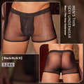 Men's black and white ultra-thin nylon boxer briefs with free size fit