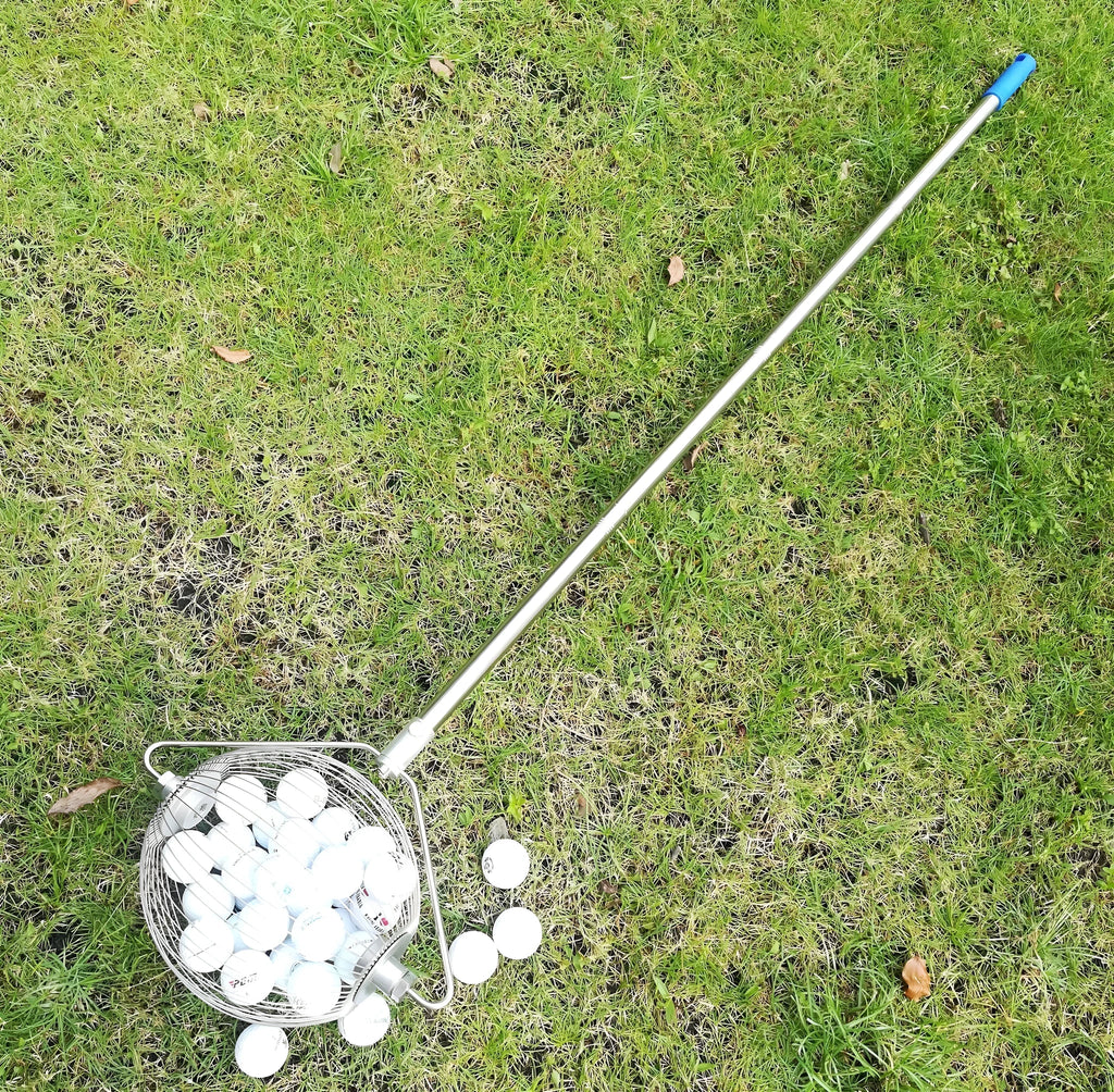 304 stainless steel golf ball picker with 3-prong metallic retrieval mechanism