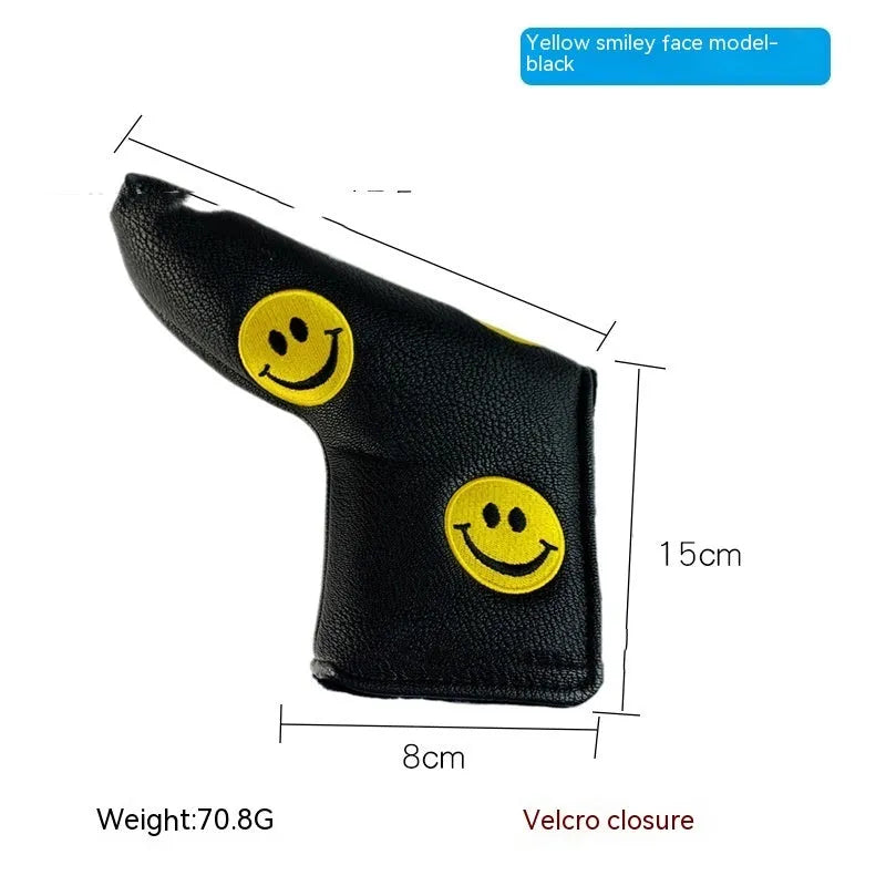 Golf straight bar putter sleeve with waterproof PU fabric and fleece lining in various designs