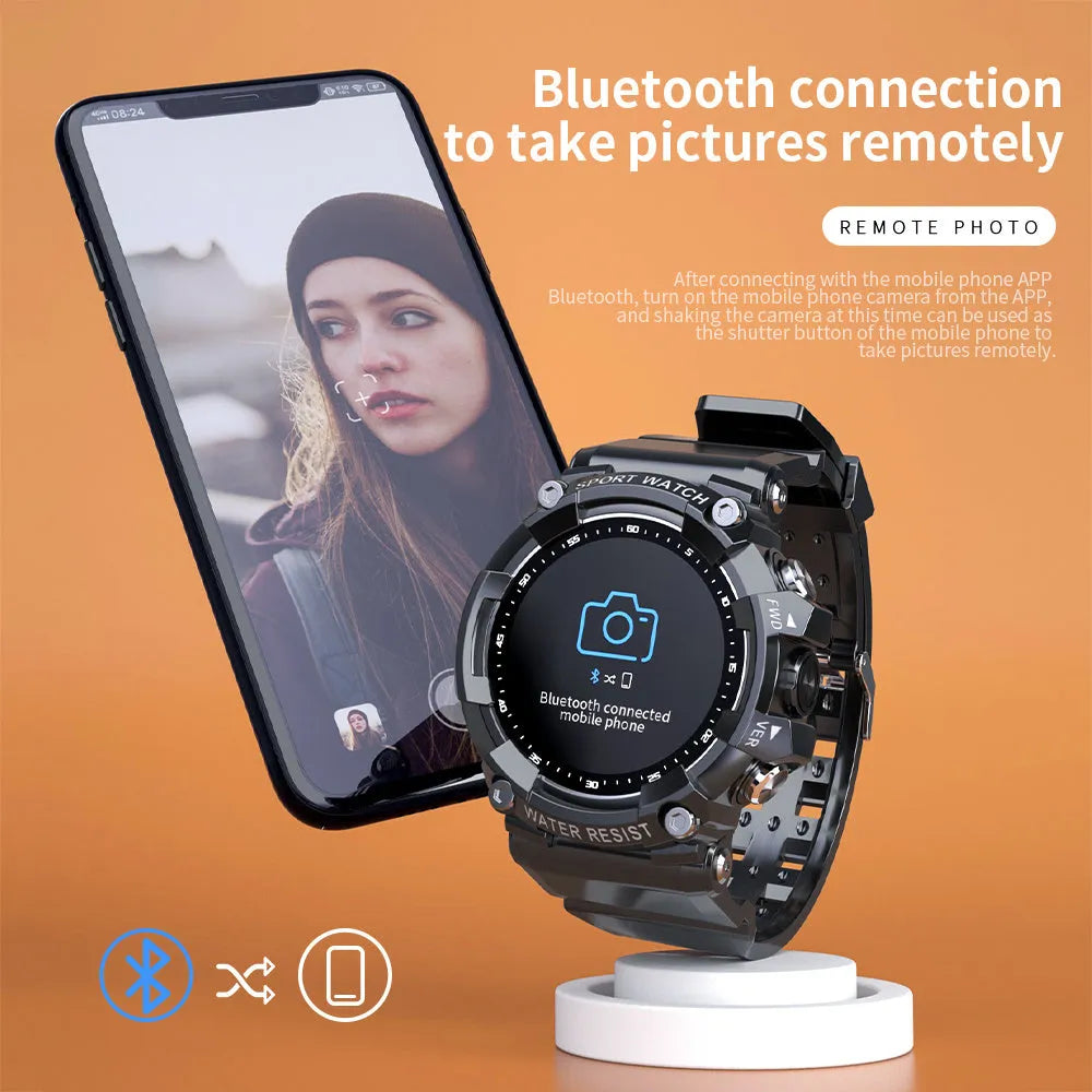 ATTACK 3 IP67 waterproof smartwatch in black, pink, or white with circular 1.28 inch display and TPU strap