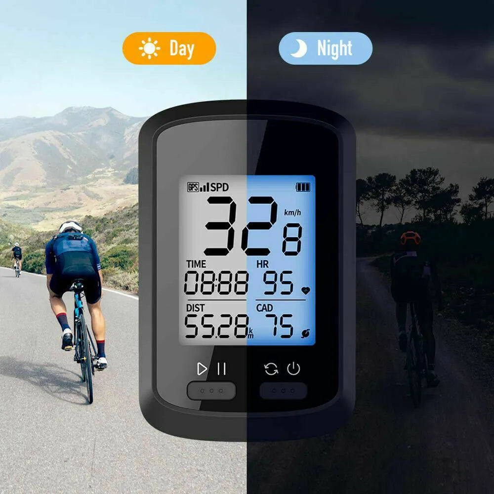 Black plastic waterproof bicycle stopwatch with digital display for sports timing