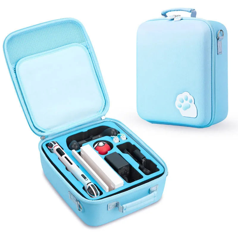 Cat claw design Nintendo Switch storage bag with game card slots and diagonal carrying strap