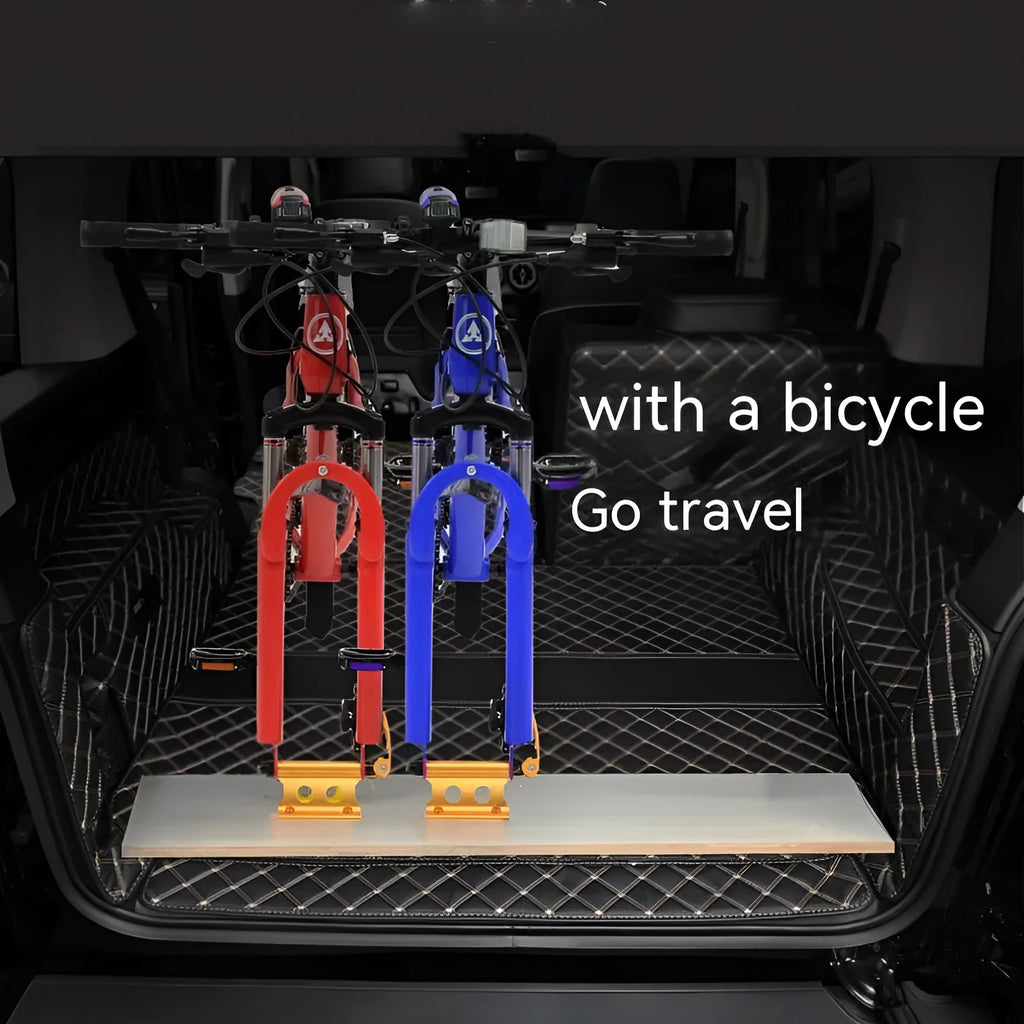 Silver metal bicycle front fork quick release clamp for SUV modification transport
