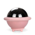 UFO-shaped starry sky projection night light in pink, white or green colour with plastic construction