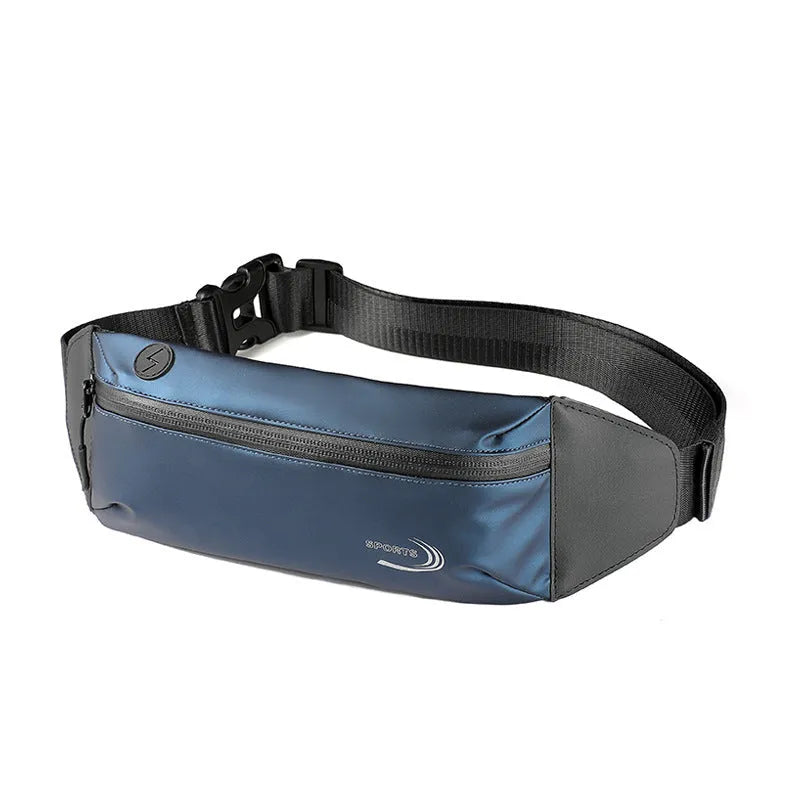 Men's waterproof sports waist bag in Derm Oxford polyester measuring 45cm